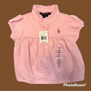 RALPH LAUREN BABY GIRLS 18 mths PINK SHORT SLEEVE POLO DRESS